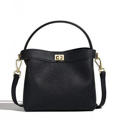 Women’s Genuine Leather Minimalist Bucket Bag