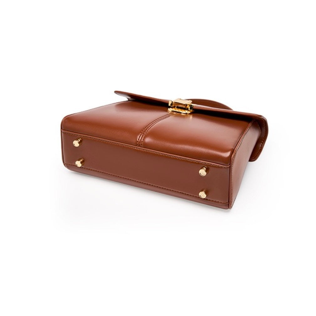 Women’s Genuine Leather Horseshoe Buckle Handbag