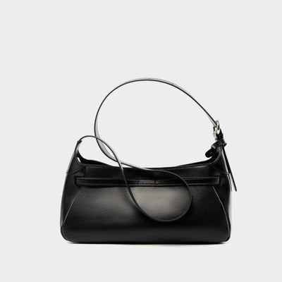 Women' Waxed Calfskin Vintage Crossbody Baguette Bag