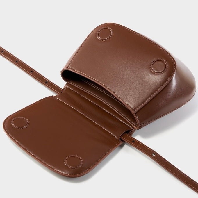 Women’s Genuine Leather Chic Crossbody Saddle Bucket Bag