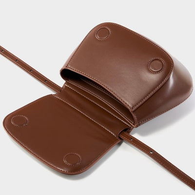 Women’s Genuine Leather Chic Crossbody Saddle Bucket Bag