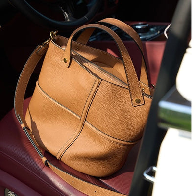 Women’s Genuine Leather Large Capacity Bucket Bag