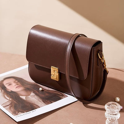 Women’s Genuine Leather Daily Commuter Shoulder Box Bag