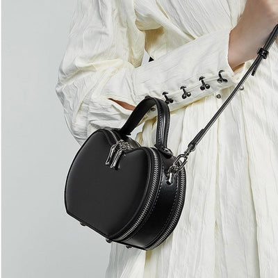 Women's Genuine Leather Unique Apple-Shaped Handbag