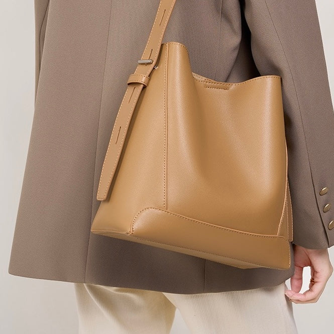Women’s Genuine Leather Crossbody & Shoulder Oversized Bucket Bag
