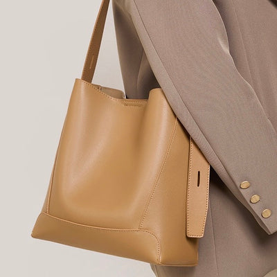 Women’s Genuine Leather Crossbody & Shoulder Oversized Bucket Bag