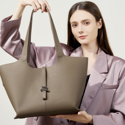 2025 New Women’s Genuine Leather Large Capacity Commuter Tote Bag