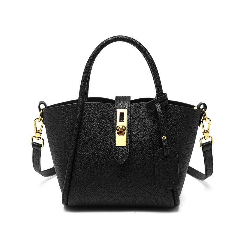 Women’s Genuine Leather Petite Basket Top Handle Bag