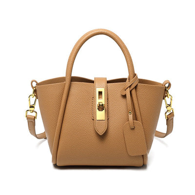 Women’s Genuine Leather Petite Basket Top Handle Bag