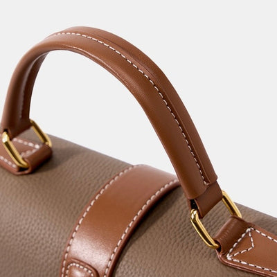 Women’s Genuine Leather Structured Top Handle Crossbody Bag in Luxe Minimalist Style
