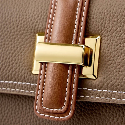 Women’s Genuine Leather Structured Top Handle Crossbody Bag in Luxe Minimalist Style