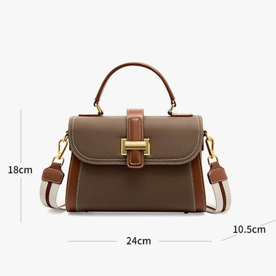 Women’s Genuine Leather Structured Top Handle Crossbody Bag in Luxe Minimalist Style