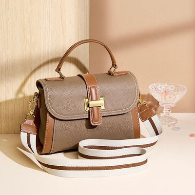 Women’s Genuine Leather Structured Top Handle Crossbody Bag in Luxe Minimalist Style
