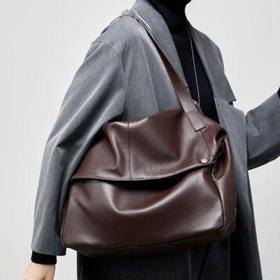 Women's Retro Genuine Leather Soft Minimalist Casual Tote Bag
