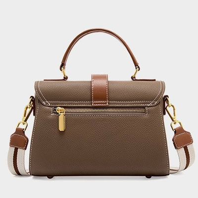 Women’s Genuine Leather Structured Top Handle Crossbody Bag in Luxe Minimalist Style