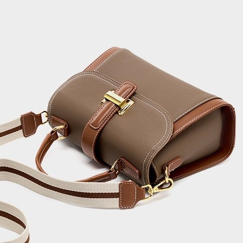Women’s Genuine Leather Structured Top Handle Crossbody Bag in Luxe Minimalist Style