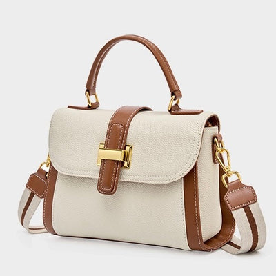 Women’s Genuine Leather Structured Top Handle Crossbody Bag in Luxe Minimalist Style
