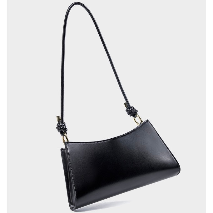 Women‘s Luxurious Genuine Leather Underarm Baguette Bag