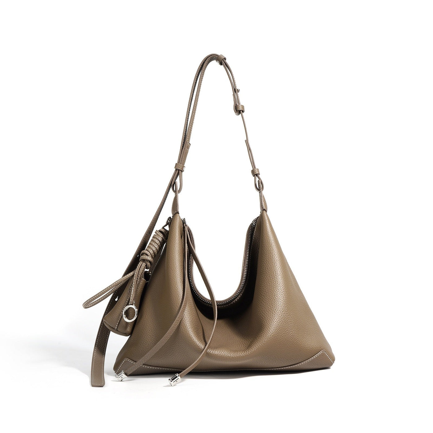 Women's Genuine Leather Minimalist Tote Dumpling Bag Shop Handbag
