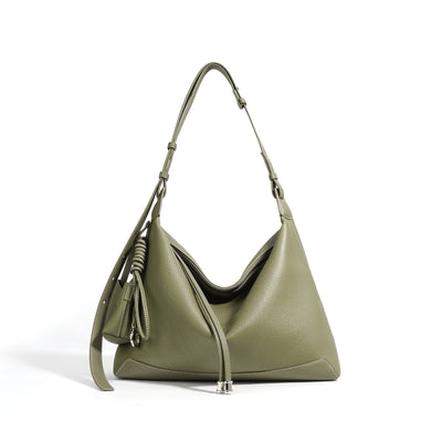 Women's Genuine Leather Minimalist Tote Dumpling Bag Shop Handbag