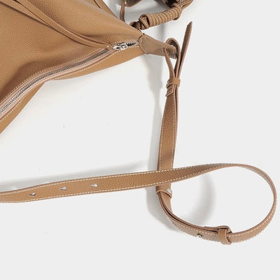 Women's Genuine Leather Minimalist Tote Dumpling Bag Shop Handbag