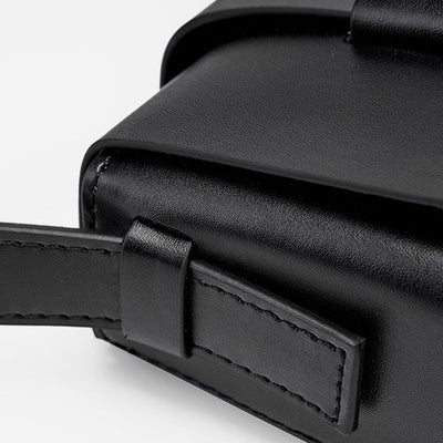 Women’s Genuine Leather Woven Box Crossbody Shoulder Bag in Minimalist Style