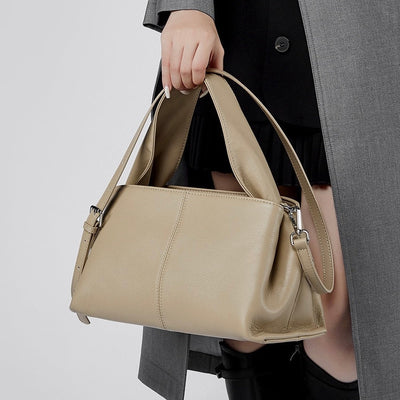 Women’s Genuine Leather Vintage-Style Top-Grain Shoulder Bag in Classic Design