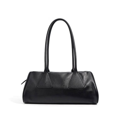 Women’s Genuine Leather Triangle Barrel Shoulder Bag – 2025 Vintage Edition