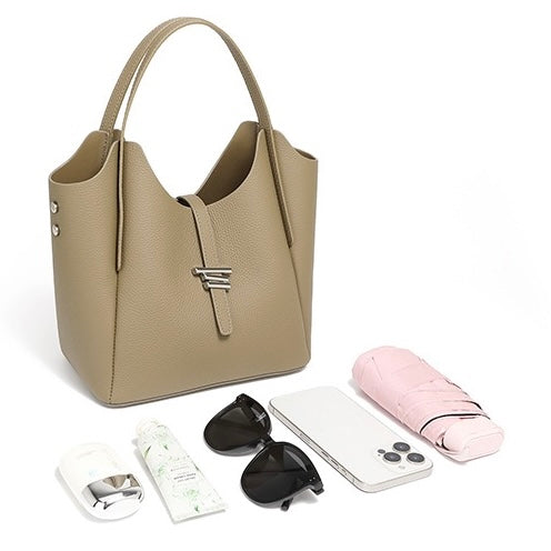 Women’s Genuine Leather Commuter Top Handle Crossbody Shoulder Bag In Minimalist Style