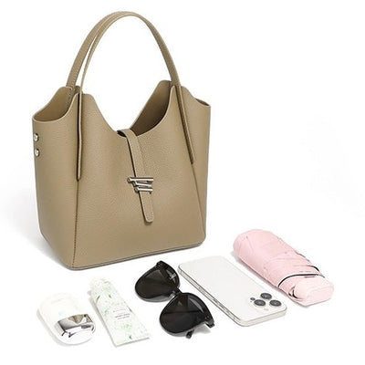 Women’s Genuine Leather Commuter Top Handle Crossbody Shoulder Bag In Minimalist Style