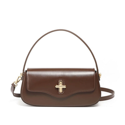 Women's Genuine Leather Shoulder Crossbody Baguette Bag