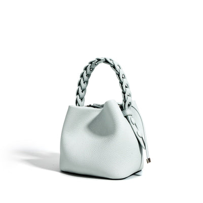 Women's Genuine Top-Grain Leather Versatile Commuting Bucket Bag Single-Shoulder Crossbody Elegant Handheld Bag