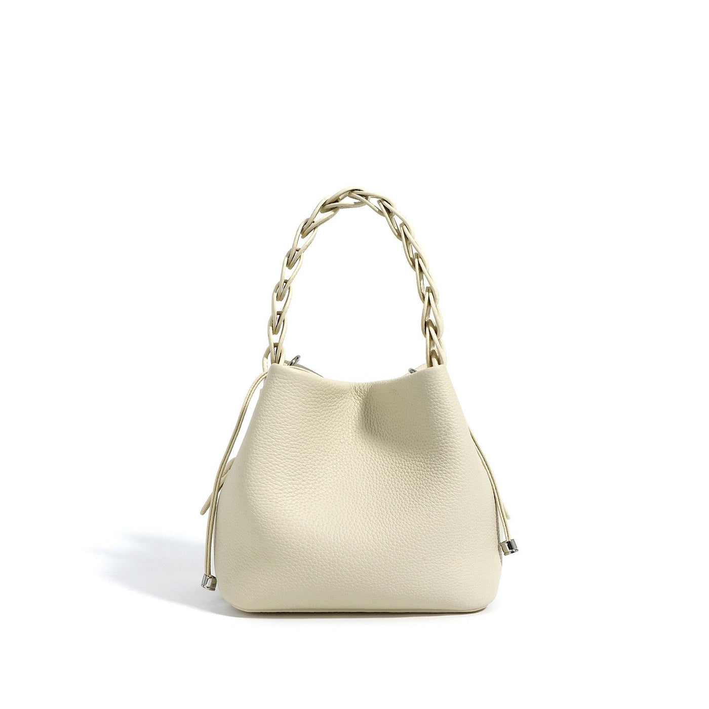 Women's Genuine Top-Grain Leather Versatile Commuting Bucket Bag Single-Shoulder Crossbody Elegant Handheld Bag