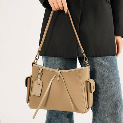 Women's Genuine Leather Stylish Versatile Large-Capacity Single-Shoulder Crossbody Bag
