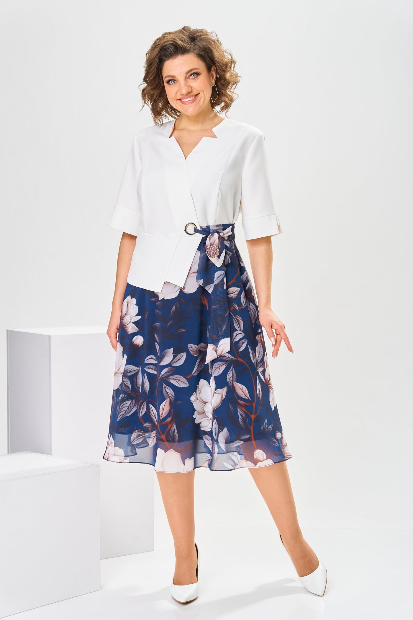 High-quality cotton and silk dress