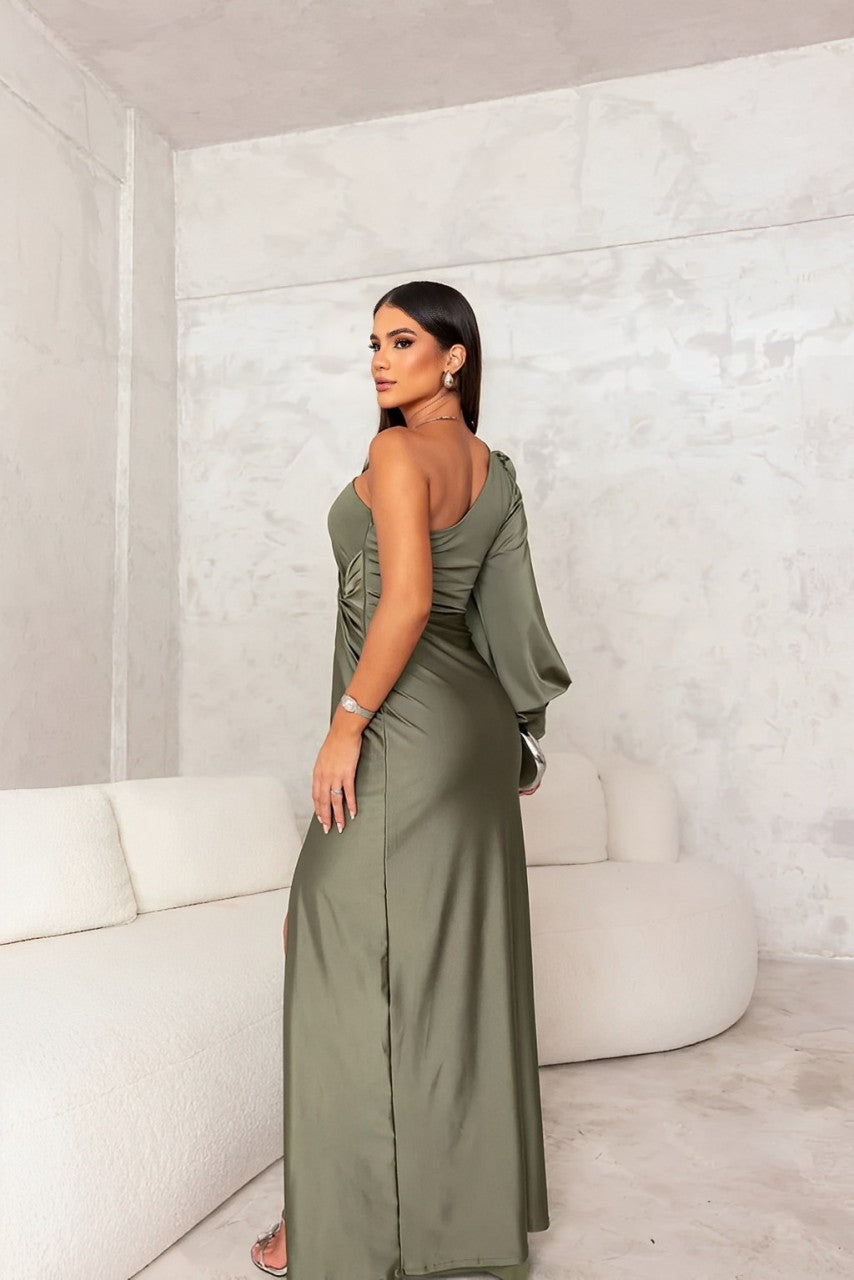 VERA – Satin One-Shoulder Evening Gown